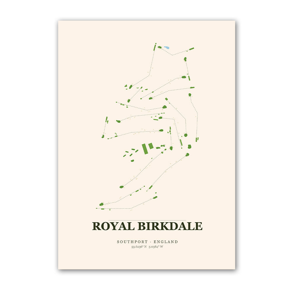 Royal Birkdale Golf Course Map Print Poster | England Golf Wall Art Decor