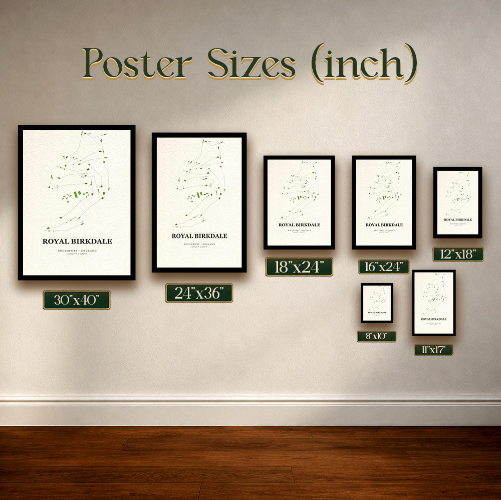 Royal Birkdale Golf Course Map Print Poster | England Golf Wall Art Decor