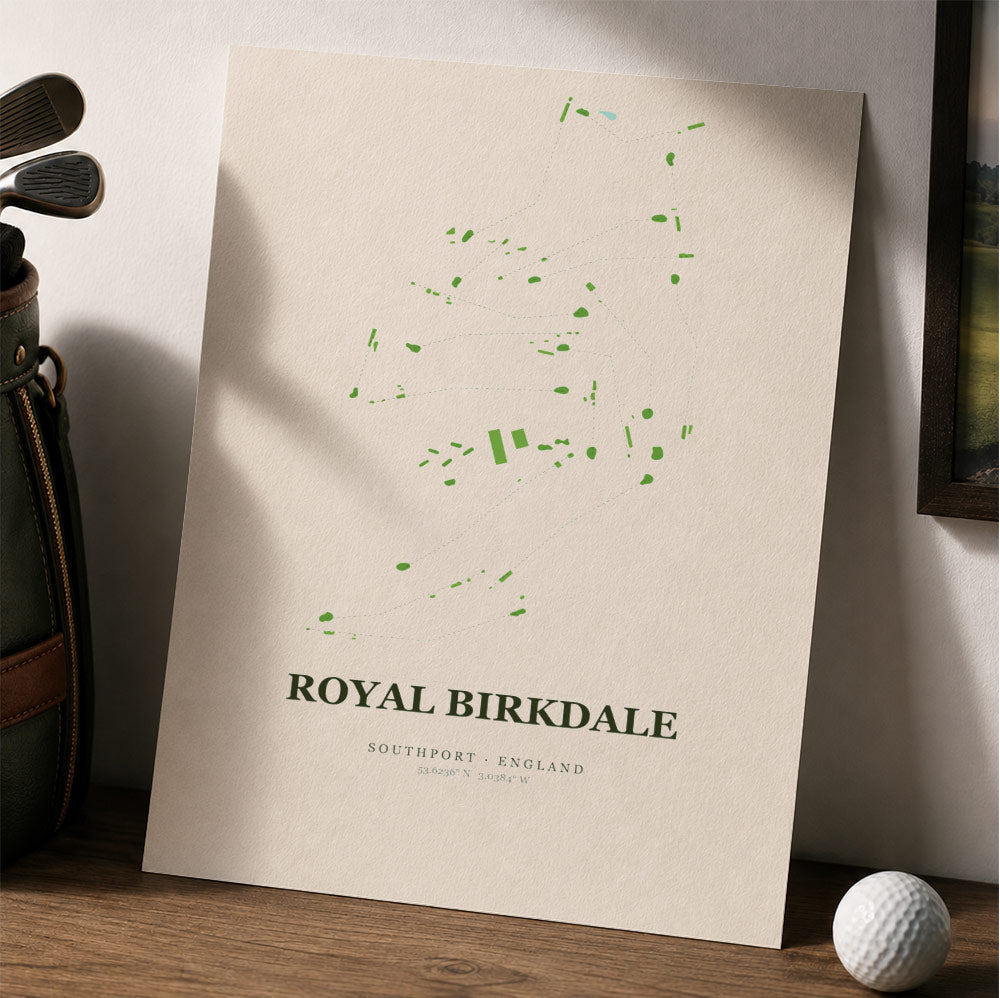 Royal Birkdale Golf Course Map Print Poster | England Golf Wall Art Decor