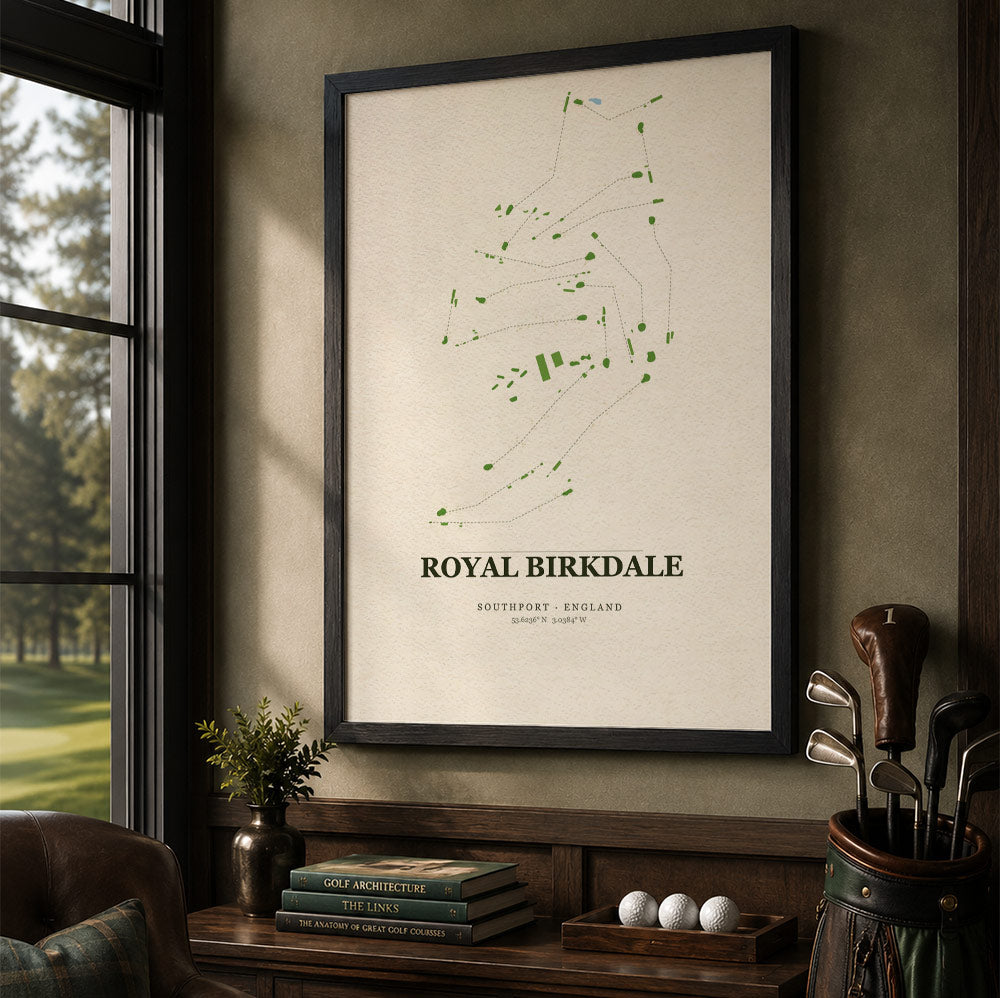 Royal Birkdale Golf Course Map Print Poster | England Golf Wall Art Decor