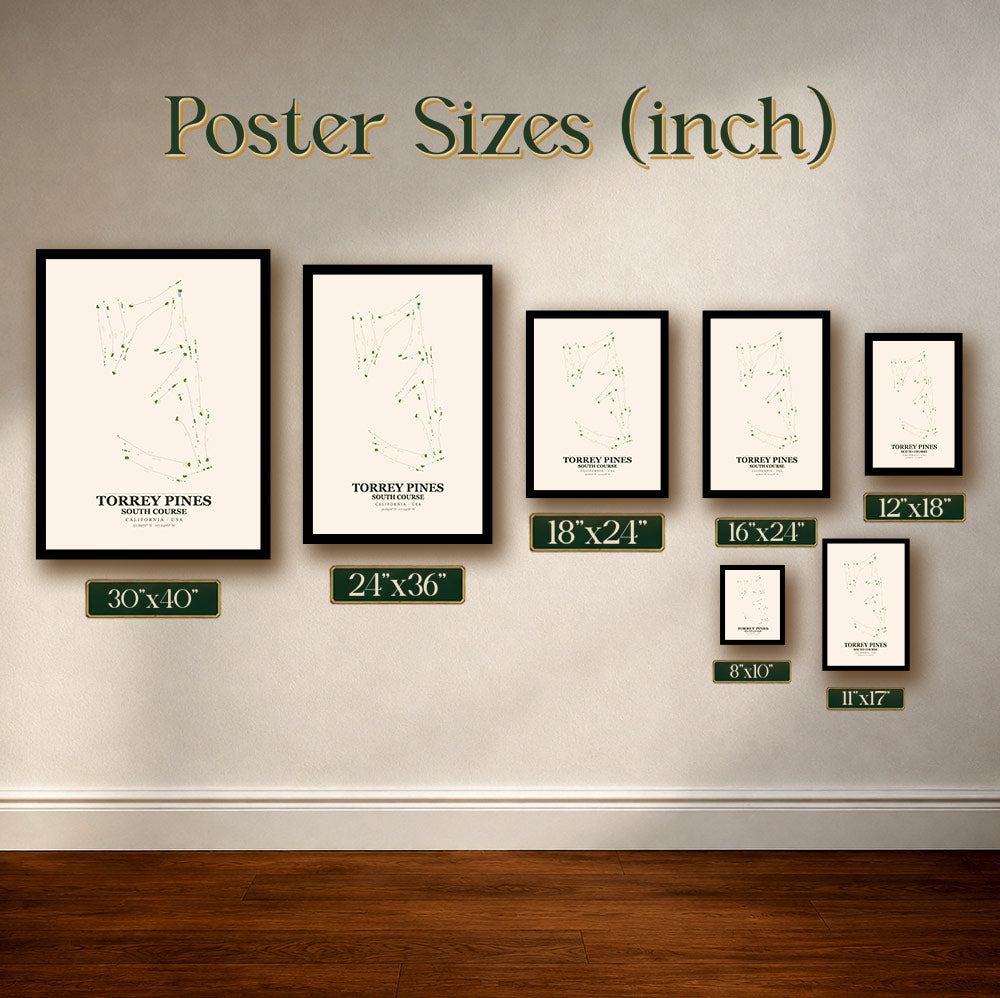 Torrey Pines Golf Course Map Print Poster | California USA Golf Wall Art