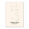 Torrey Pines golf course map print poster, California USA golf wall art
