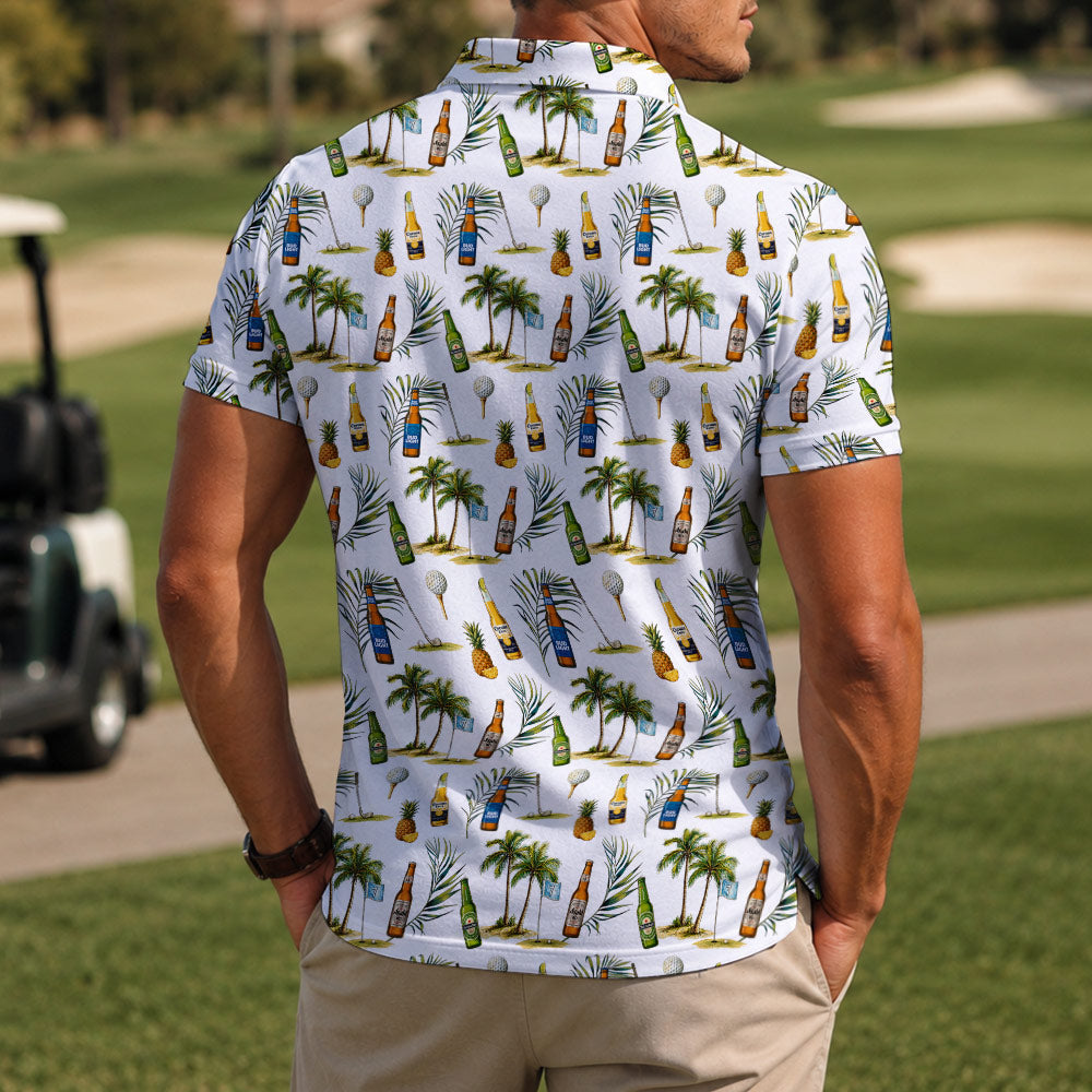 Tropical Beer Golf Polo Shirt - Golf Gift for Golfers