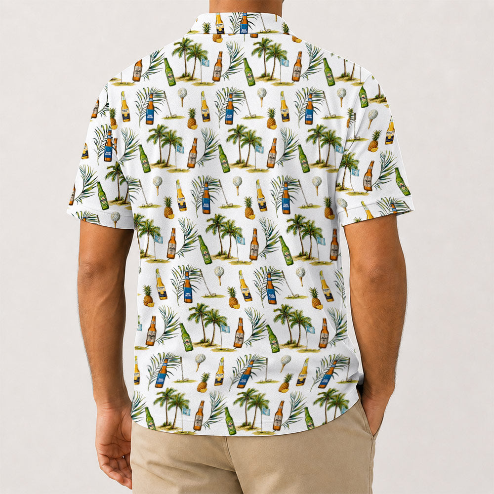 Tropical Beer Golf Polo Shirt - Golf Gift for Golfers