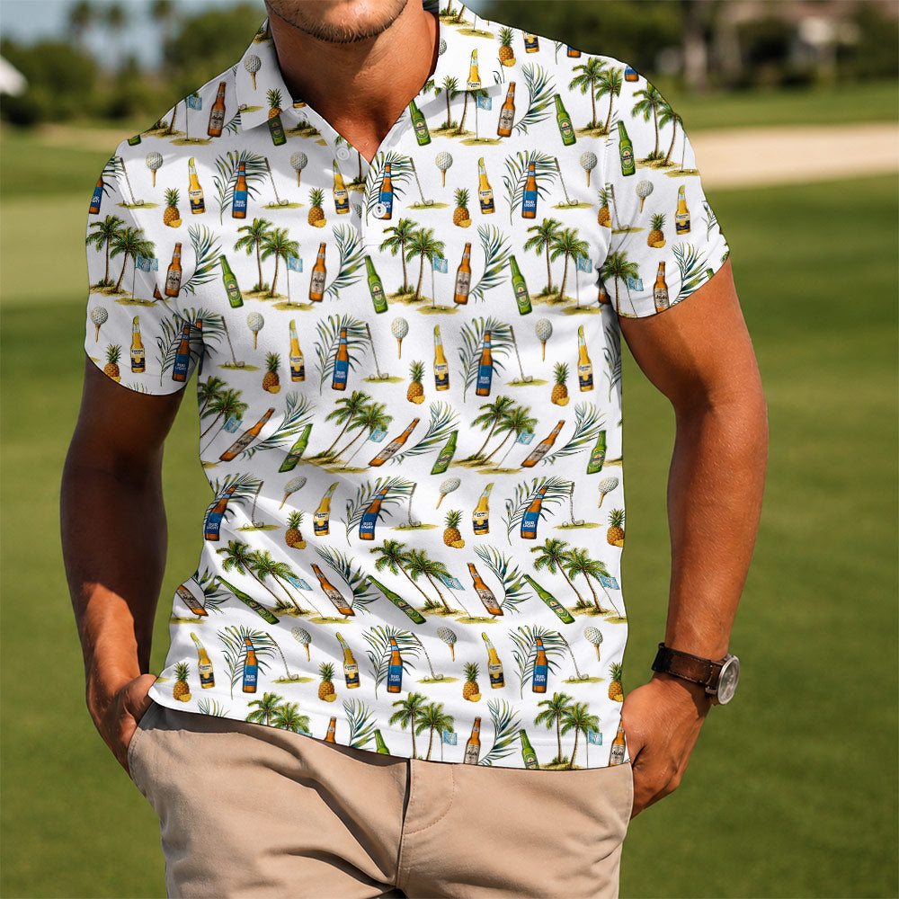 Tropical Beer Golf Polo Shirt - Golf Gift for Golfers