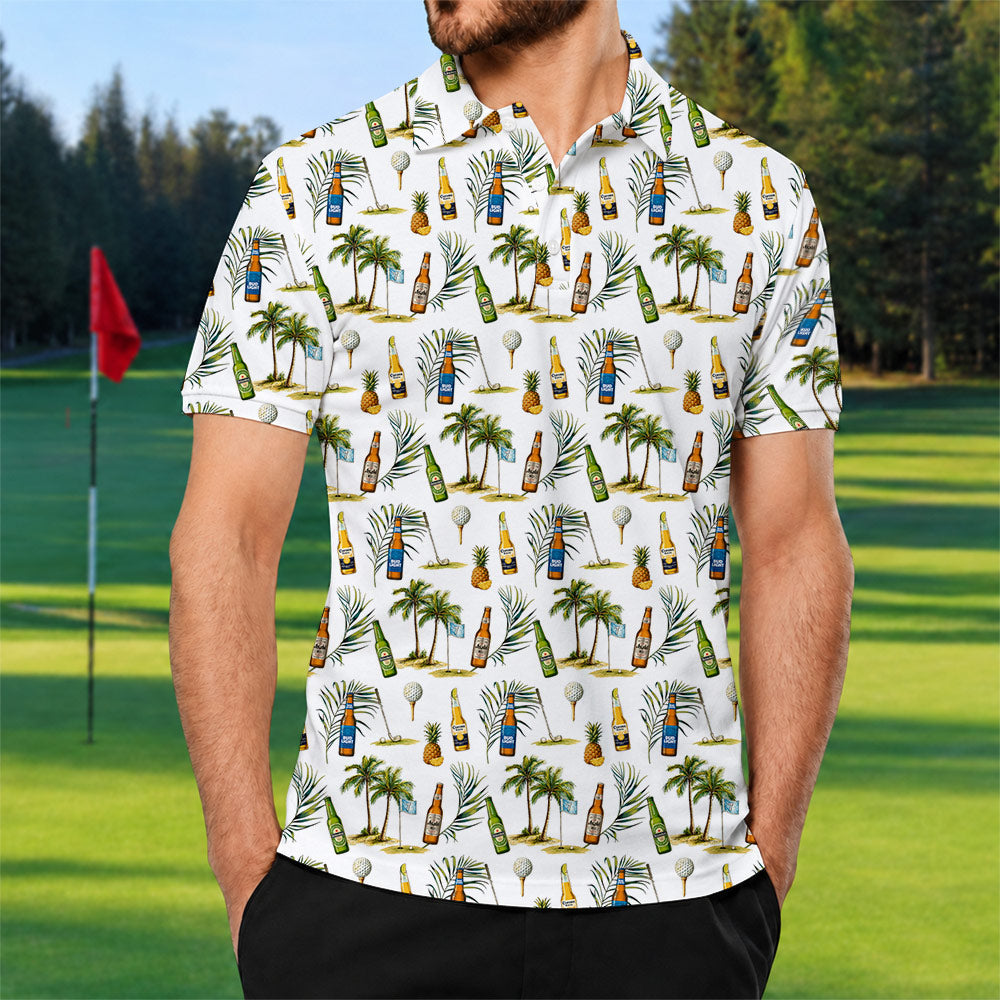 Tropical Beer Golf Polo Shirt - Golf Gift for Golfers
