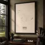 Doha Golf Club Course Map Print Poster | Doha Qatar Golf Wall Art