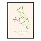 Royal St George's Golf Course Map Print Poster | England Golf Wall Art Decor