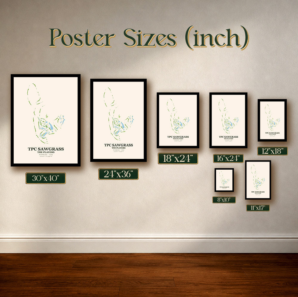 TPC Sawgrass Golf Course Map Print Poster | Florida USA Golf Wall Art