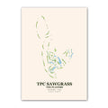 TPC Sawgrass golf course map print poster, Florida USA golf wall art
