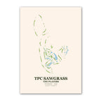 TPC Sawgrass golf course map print poster, Florida USA golf wall art