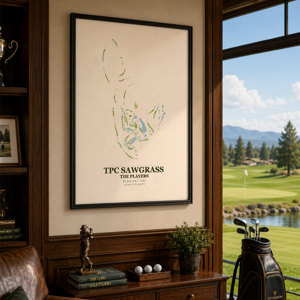 TPC Sawgrass Golf Course Map Print Poster | Florida USA Golf Wall Art