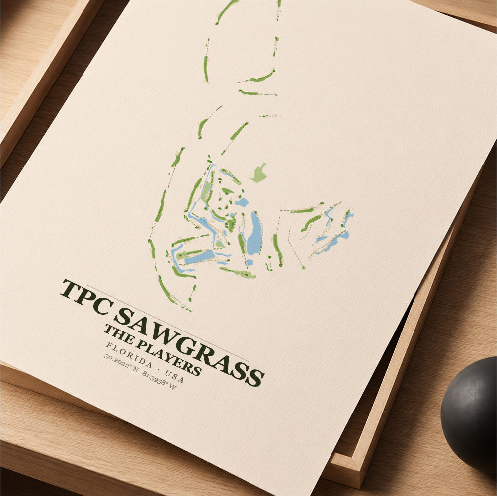 TPC Sawgrass Golf Course Map Print Poster | Florida USA Golf Wall Art