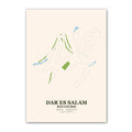 Dar Es Salam Red Course map print poster, Rabat Morocco golf wall art