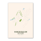 Dar Es Salam Red Course map print poster, Rabat Morocco golf wall art