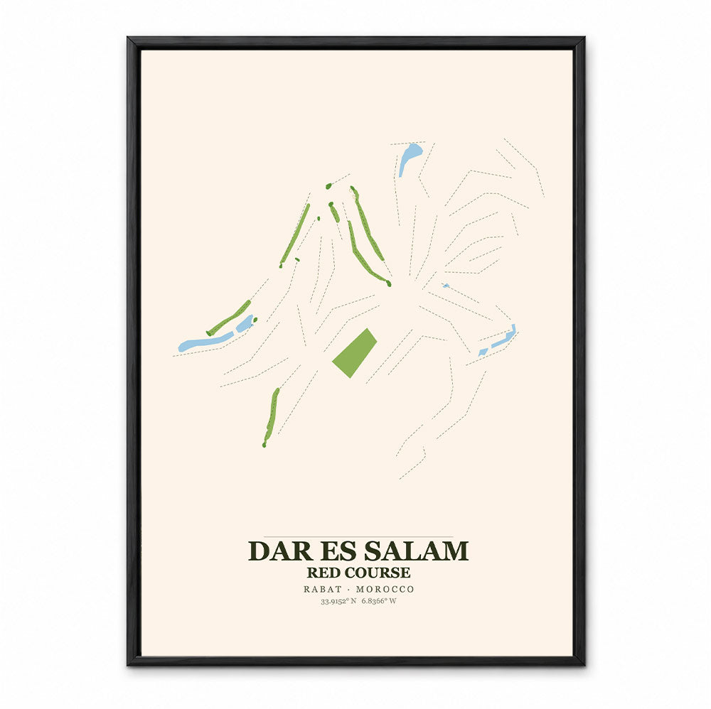 Dar Es Salam Red Course map in the cork forest near Rabat, Morocco