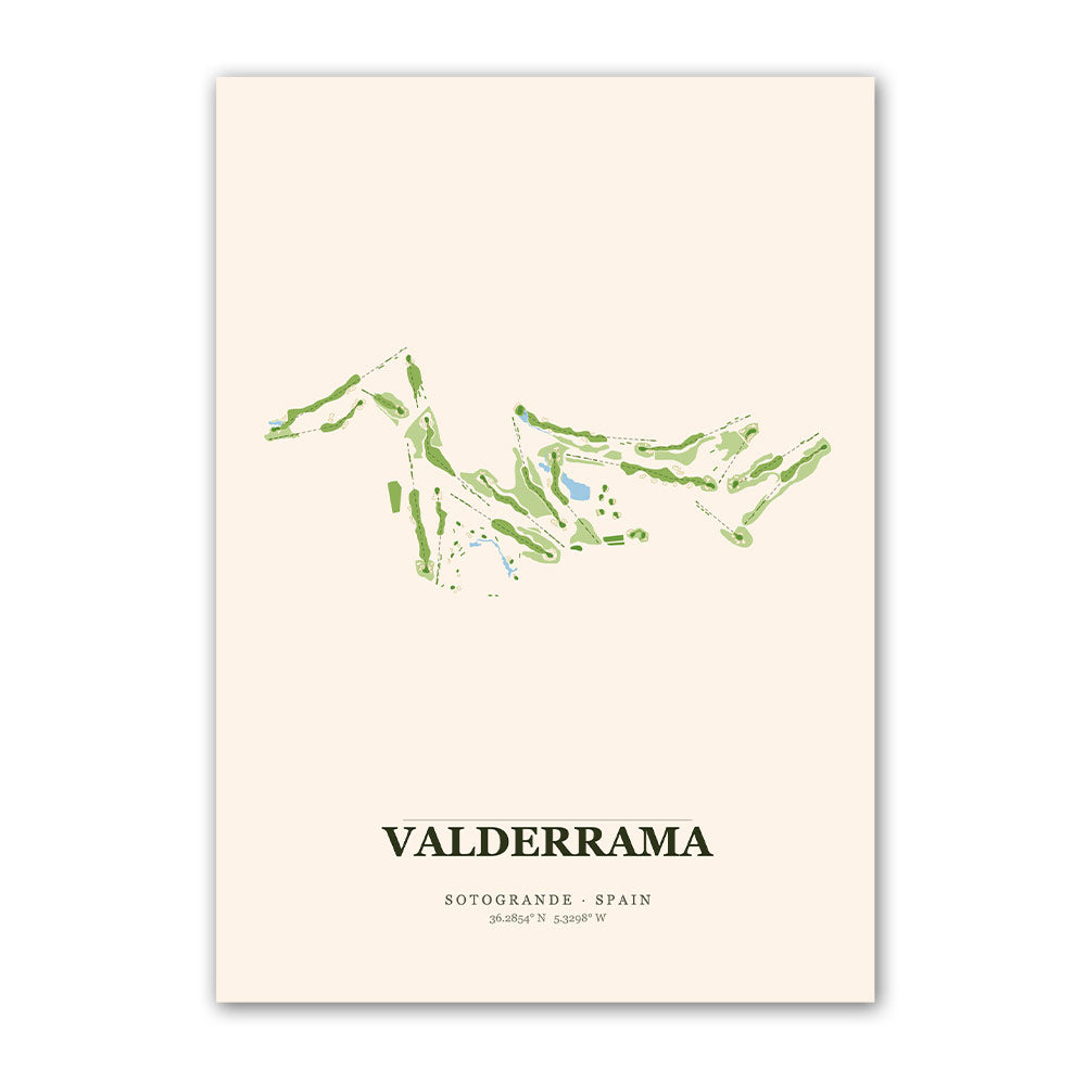Valderrama Golf Course Map Print Poster | Spain Golf Wall Art Decor