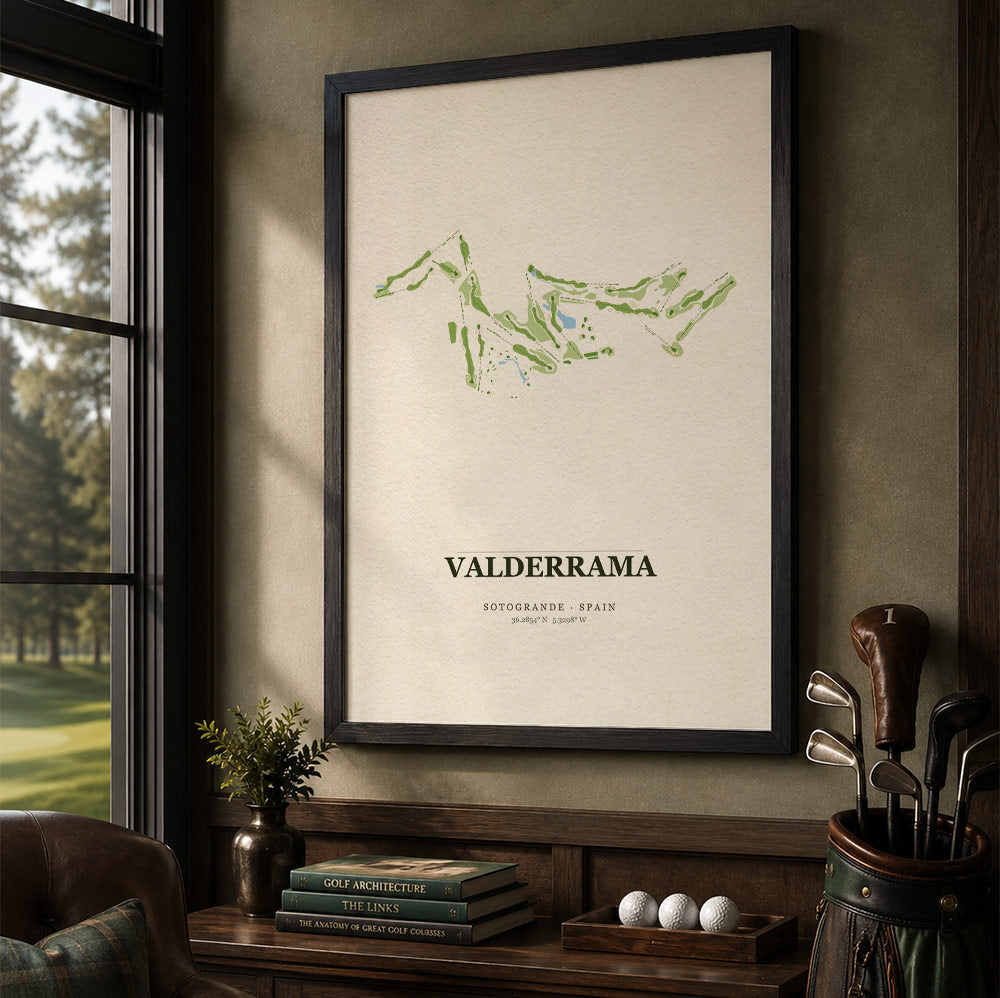 Valderrama Golf Course Map Print Poster | Spain Golf Wall Art Decor