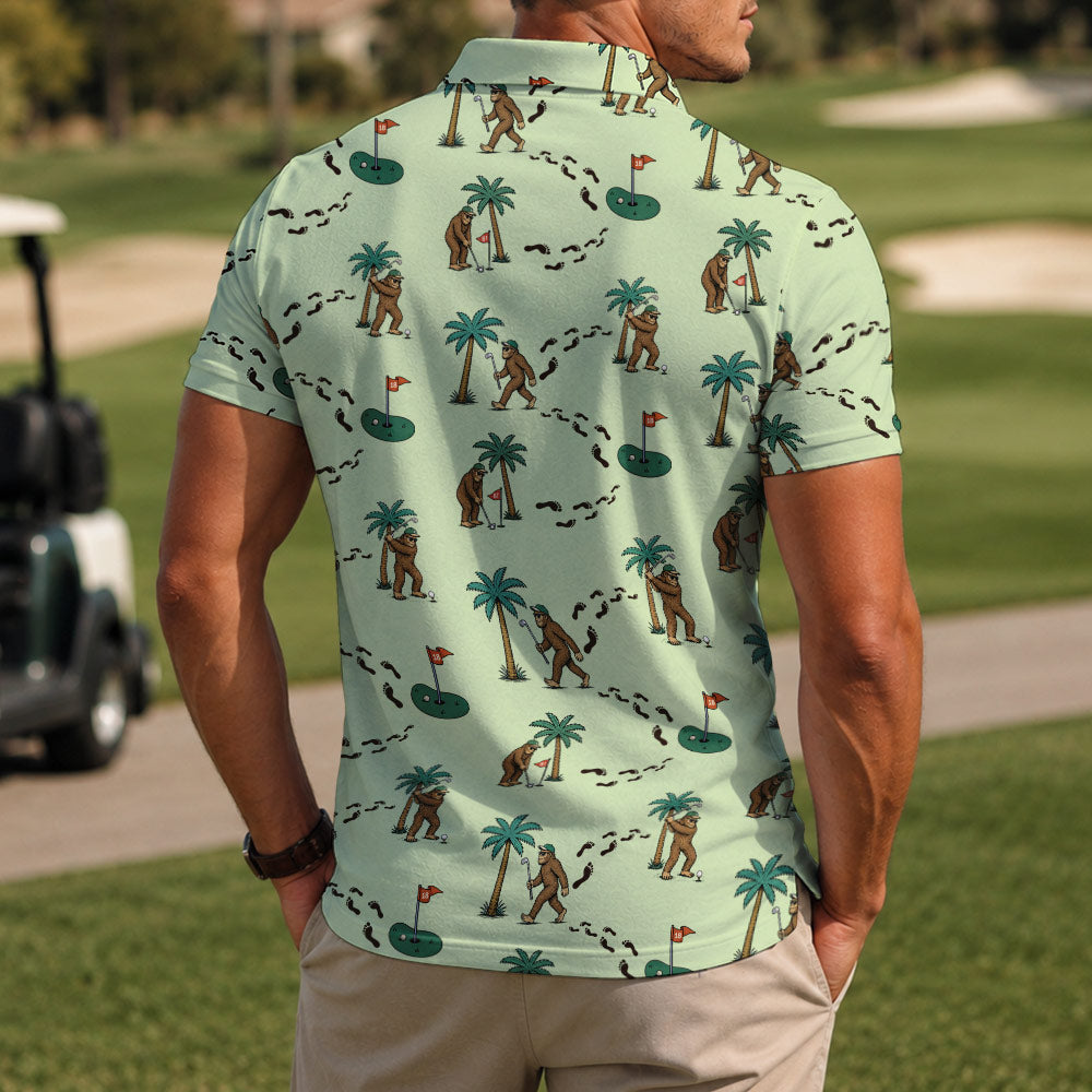 Bigfoot Tropical Golf Polo Shirt - Golf Gift for Golfers