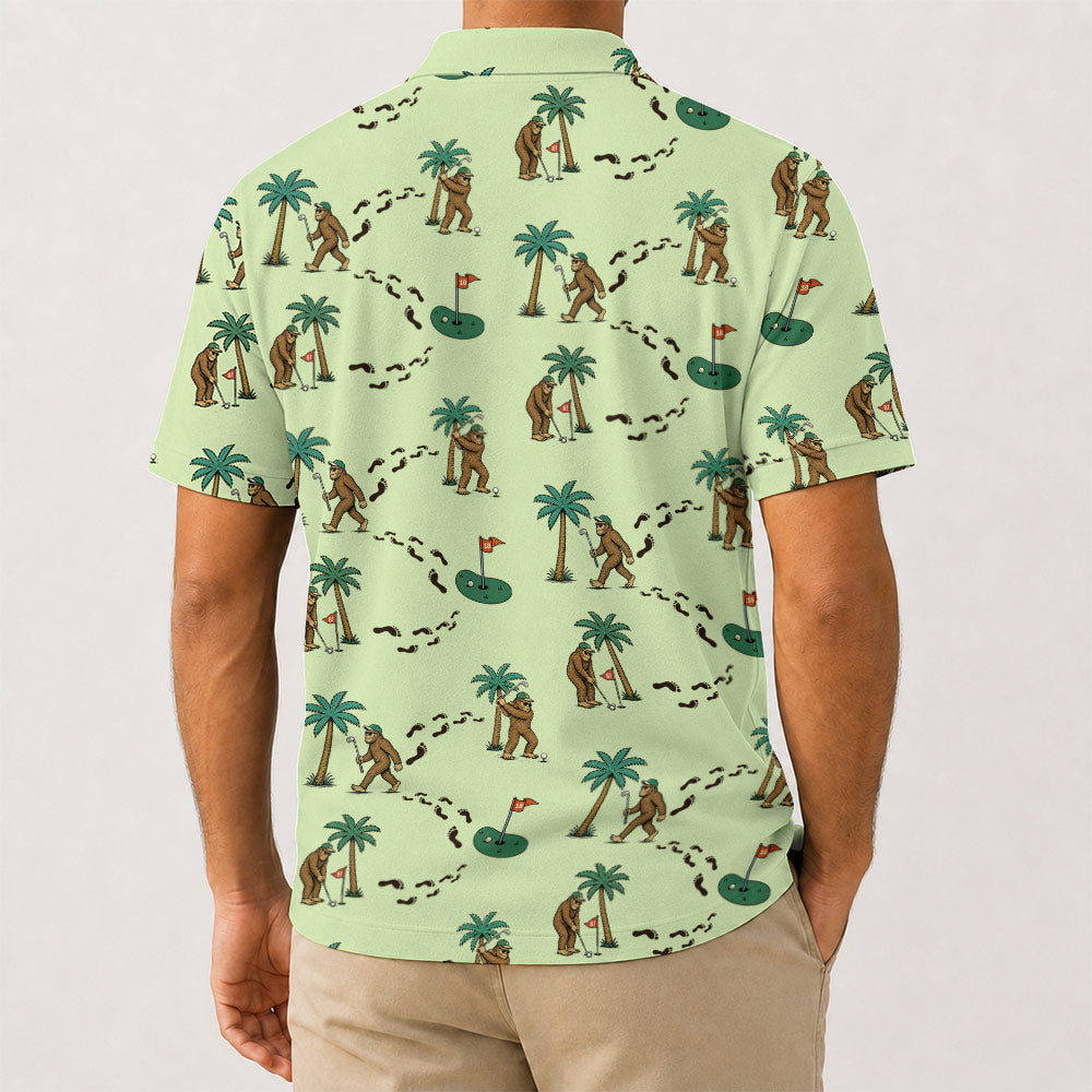 Bigfoot Tropical Golf Polo Shirt - Golf Gift for Golfers