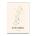 Bandon Dunes golf course map print poster, Oregon USA golf wall art