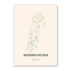 Bandon Dunes golf course map print poster, Oregon USA golf wall art