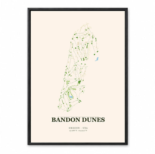 Bandon Dunes course map showing the windswept Oregon coast links