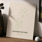 Bandon Dunes Golf Course Map Print Poster | Oregon USA Golf Wall Art