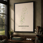Bandon Dunes Golf Course Map Print Poster | Oregon USA Golf Wall Art