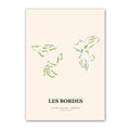 Les Bordes Golf Course Map Print Poster | France Golf Wall Art Decor