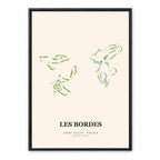 Les Bordes Golf Course Map Print Poster | France Golf Wall Art Decor
