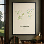 Les Bordes Golf Course Map Print Poster | France Golf Wall Art Decor