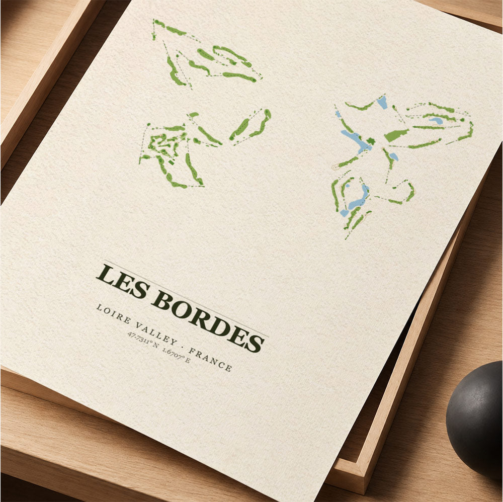 Les Bordes Golf Course Map Print Poster | France Golf Wall Art Decor