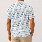 Retro Golf Cart Motif Polo Shirt - Golf Gift for Golfers