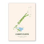 Cabot Cliffs golf course map print poster, Nova Scotia Canada golf wall art