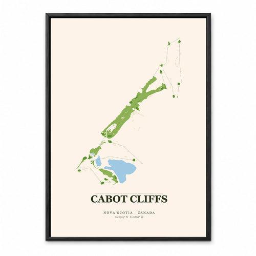 Cabot Cliffs course map showing clifftop holes along the Nova Scotia coast
