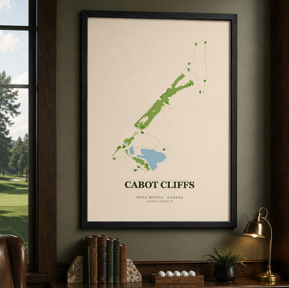 Cabot Cliffs Golf Course Map Print Poster | Nova Scotia Canada Golf Wall Art