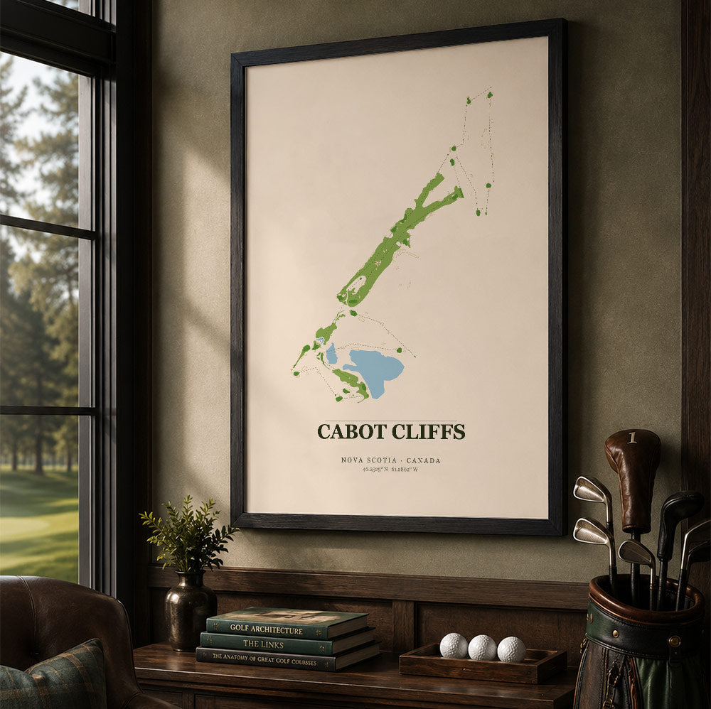 Cabot Cliffs Golf Course Map Print Poster | Nova Scotia Canada Golf Wall Art