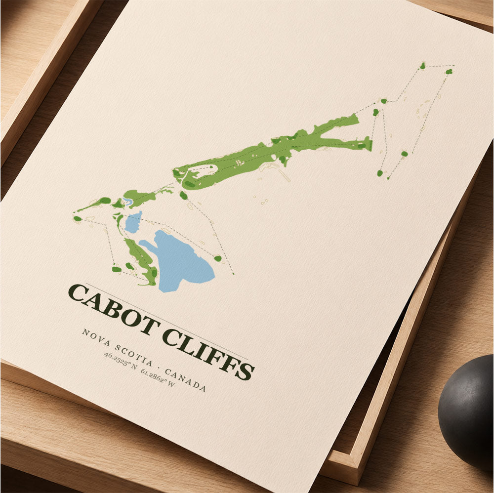 Cabot Cliffs Golf Course Map Print Poster | Nova Scotia Canada Golf Wall Art