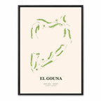 El Gouna course map between the Red Sea and desert, Egypt