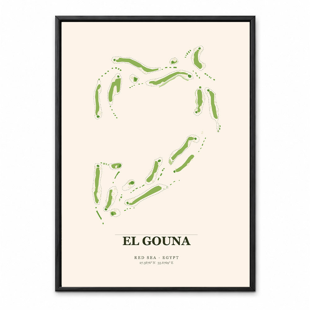 El Gouna course map between the Red Sea and desert, Egypt
