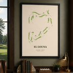 El Gouna Golf Course Map Print Poster | Red Sea Egypt Golf Wall Art