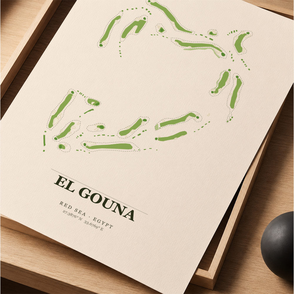 El Gouna Golf Course Map Print Poster | Red Sea Egypt Golf Wall Art