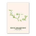 Royal Melbourne West Course Map Print Poster | Australia Golf Wall Art Decor
