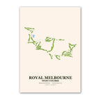 Royal Melbourne West Course Map Print Poster | Australia Golf Wall Art Decor