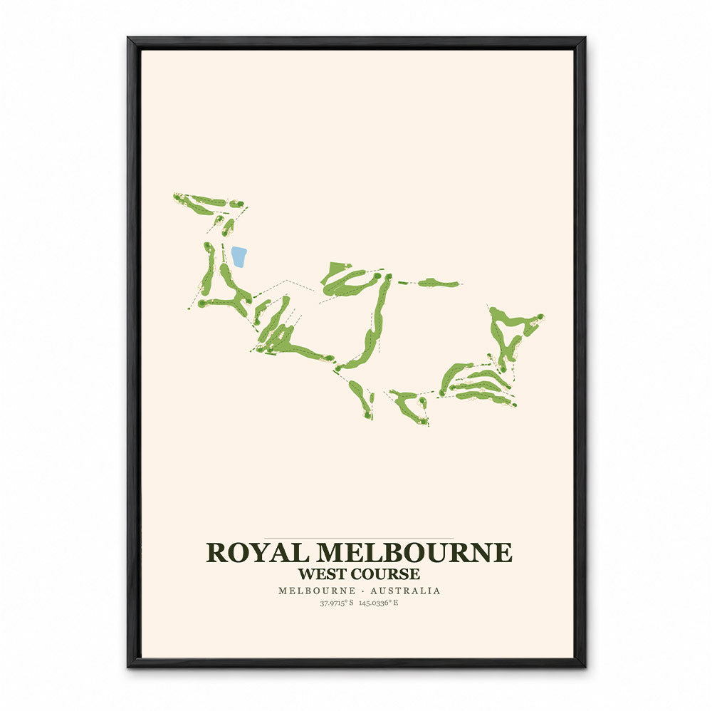 Royal Melbourne West Course Map Print Poster | Australia Golf Wall Art Decor
