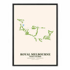 Royal Melbourne West Course Map Print Poster | Australia Golf Wall Art Decor