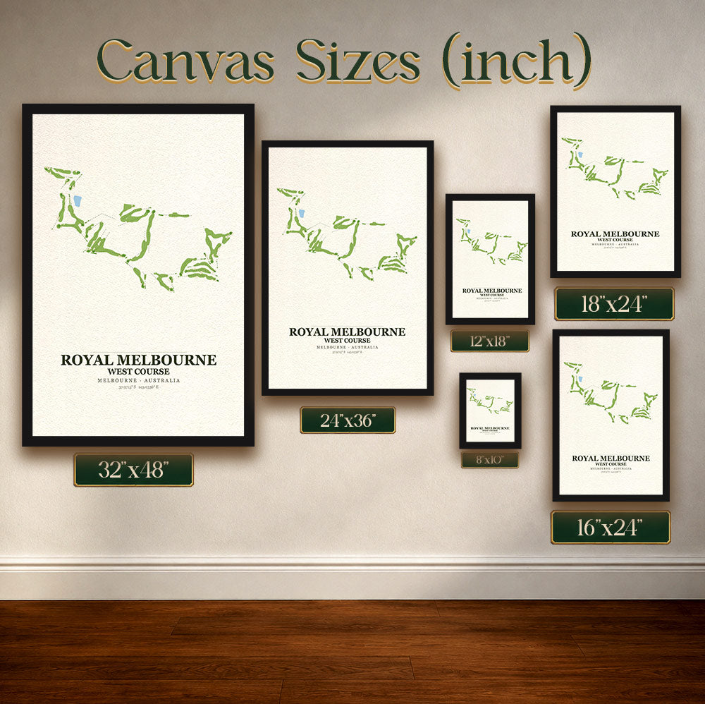 Royal Melbourne West Course Map Print Poster | Australia Golf Wall Art Decor