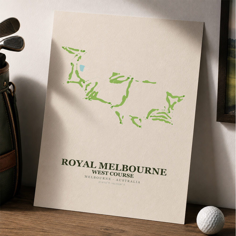 Royal Melbourne West Course Map Print Poster | Australia Golf Wall Art Decor