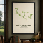 Royal Melbourne West Course Map Print Poster | Australia Golf Wall Art Decor